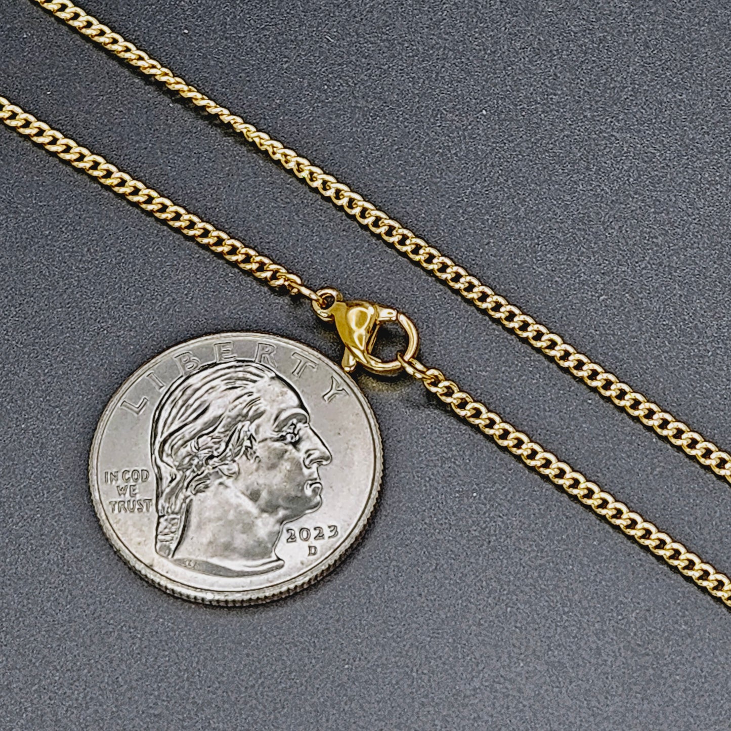 1.8mm Curb Stainless Steel Chain 20"