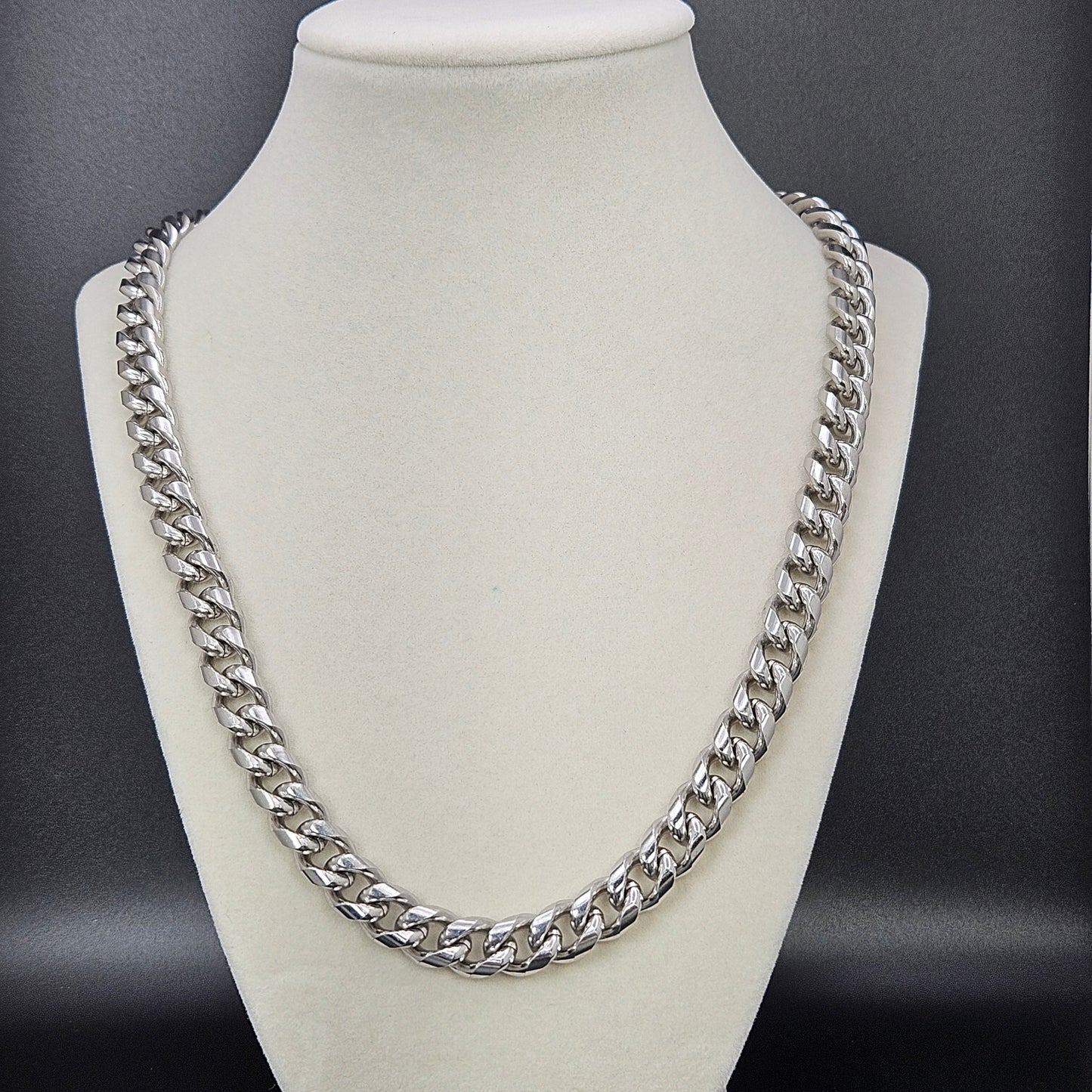 10mm Solid Stainless Steel Curb Chain 24"