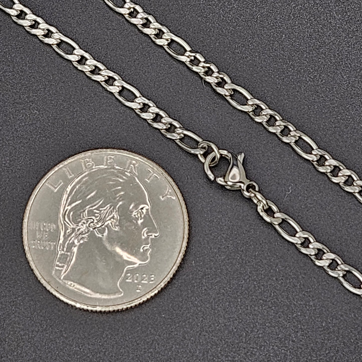 2mm Stainless Steel or Gold Plated Figaro Chain