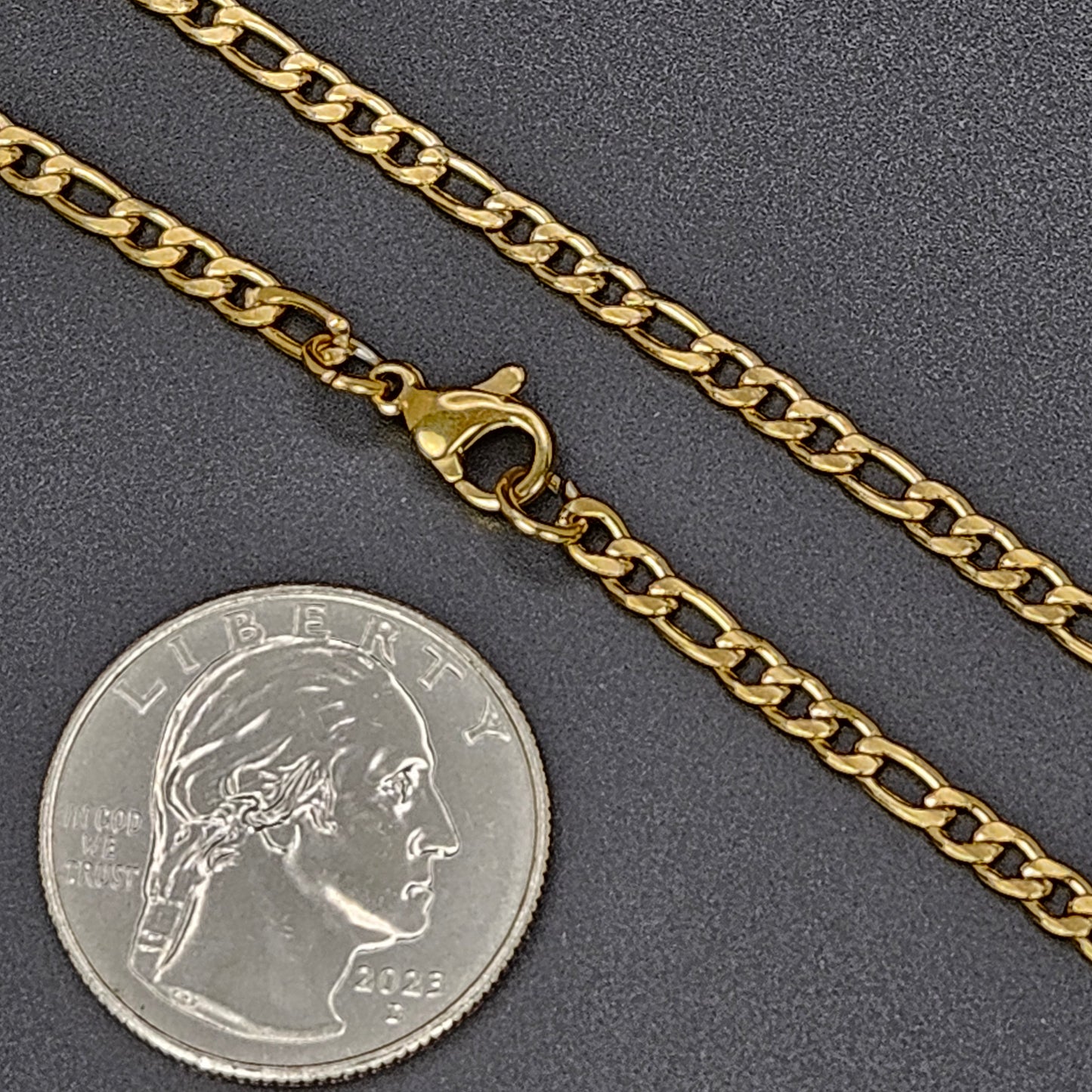 2mm Stainless Steel or Gold Plated Figaro Chain