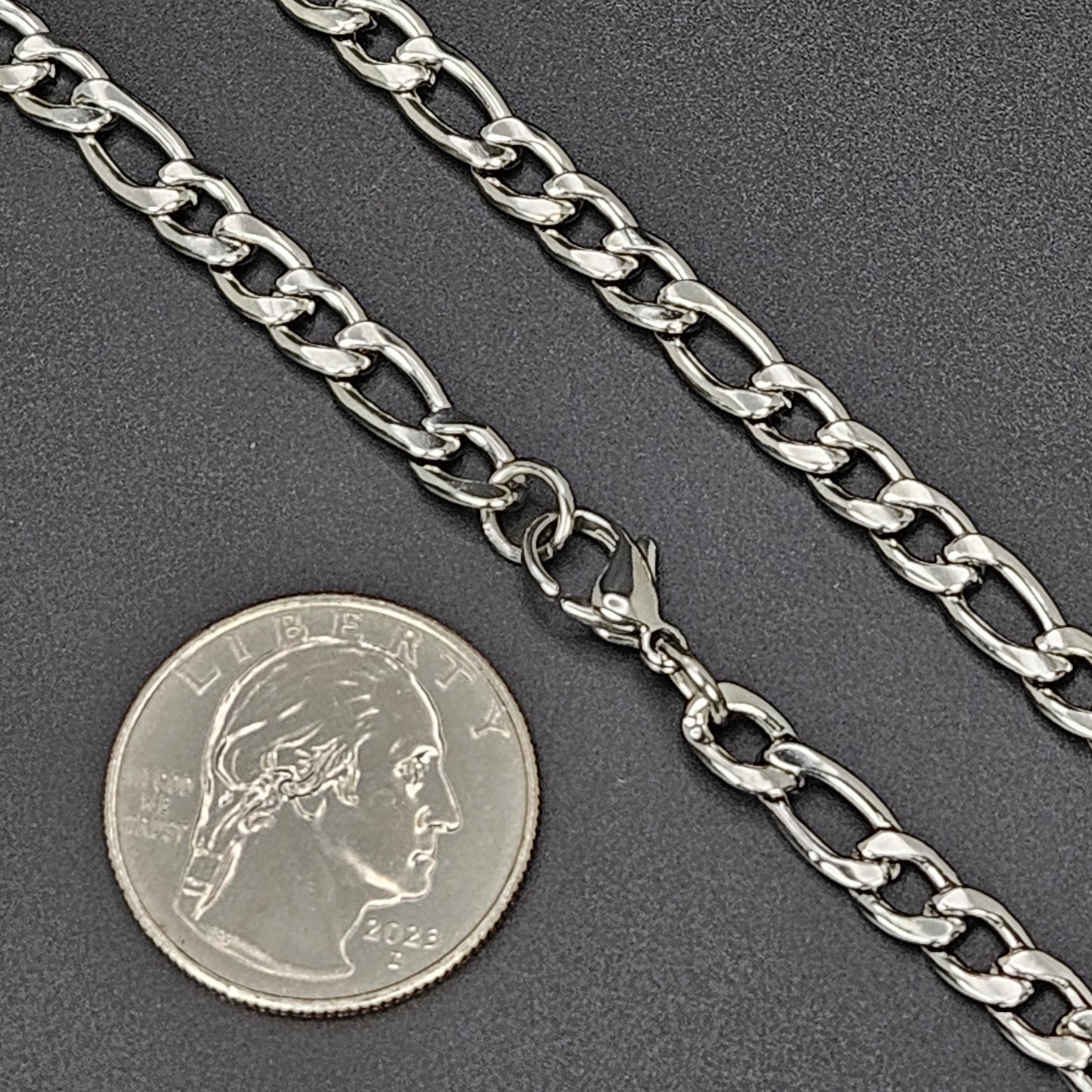 4mm Solid Stainless Steel 20" Figaro Chain