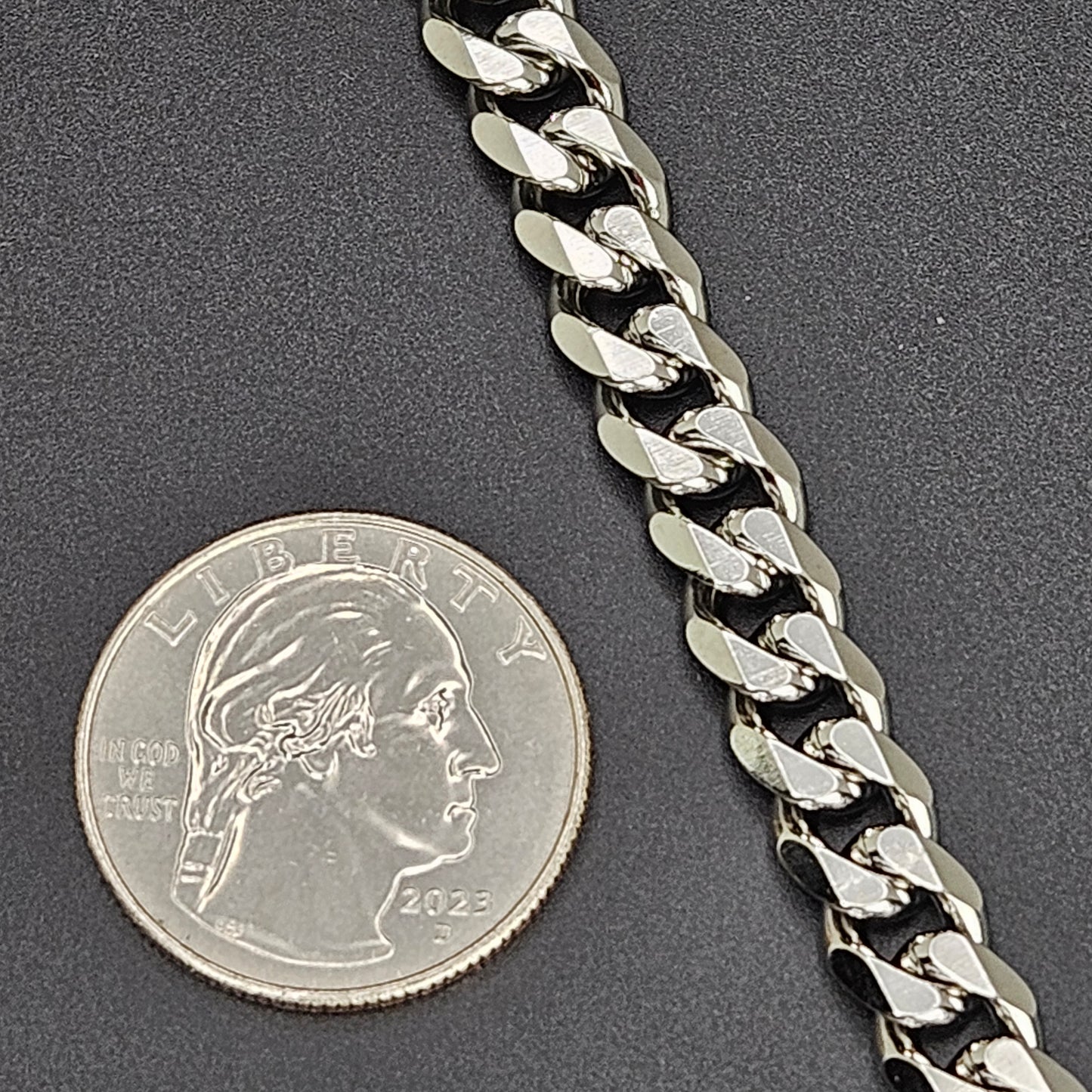 8mm Stainless Steel 8" Curb Bracelet