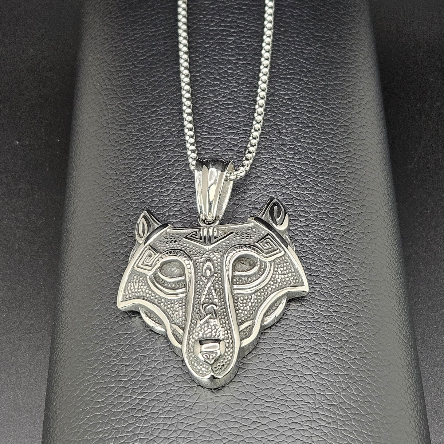 Viking Wolf Head Stainless Steel Necklace