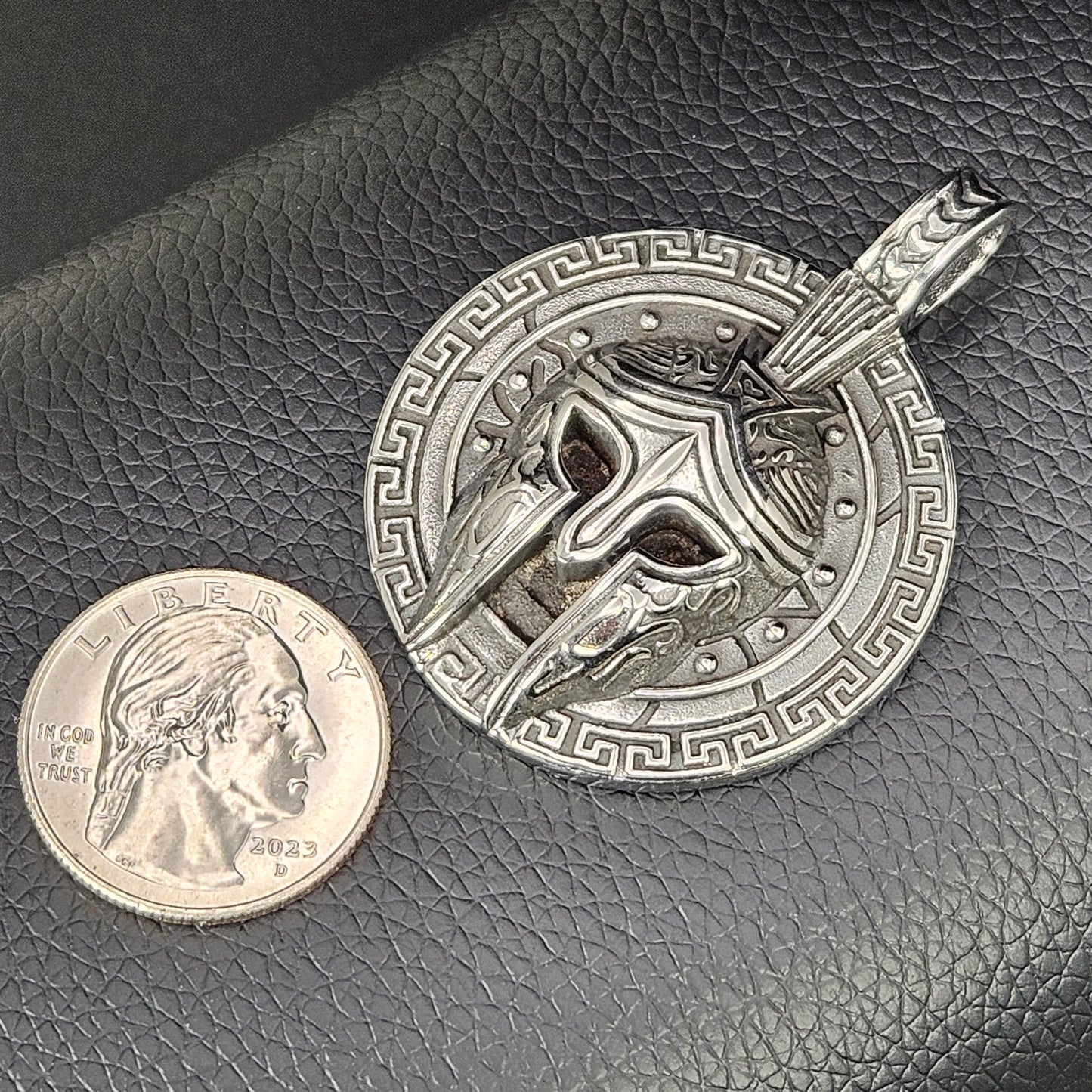 Warrior Helmet Medallion Stainless Steel Necklace