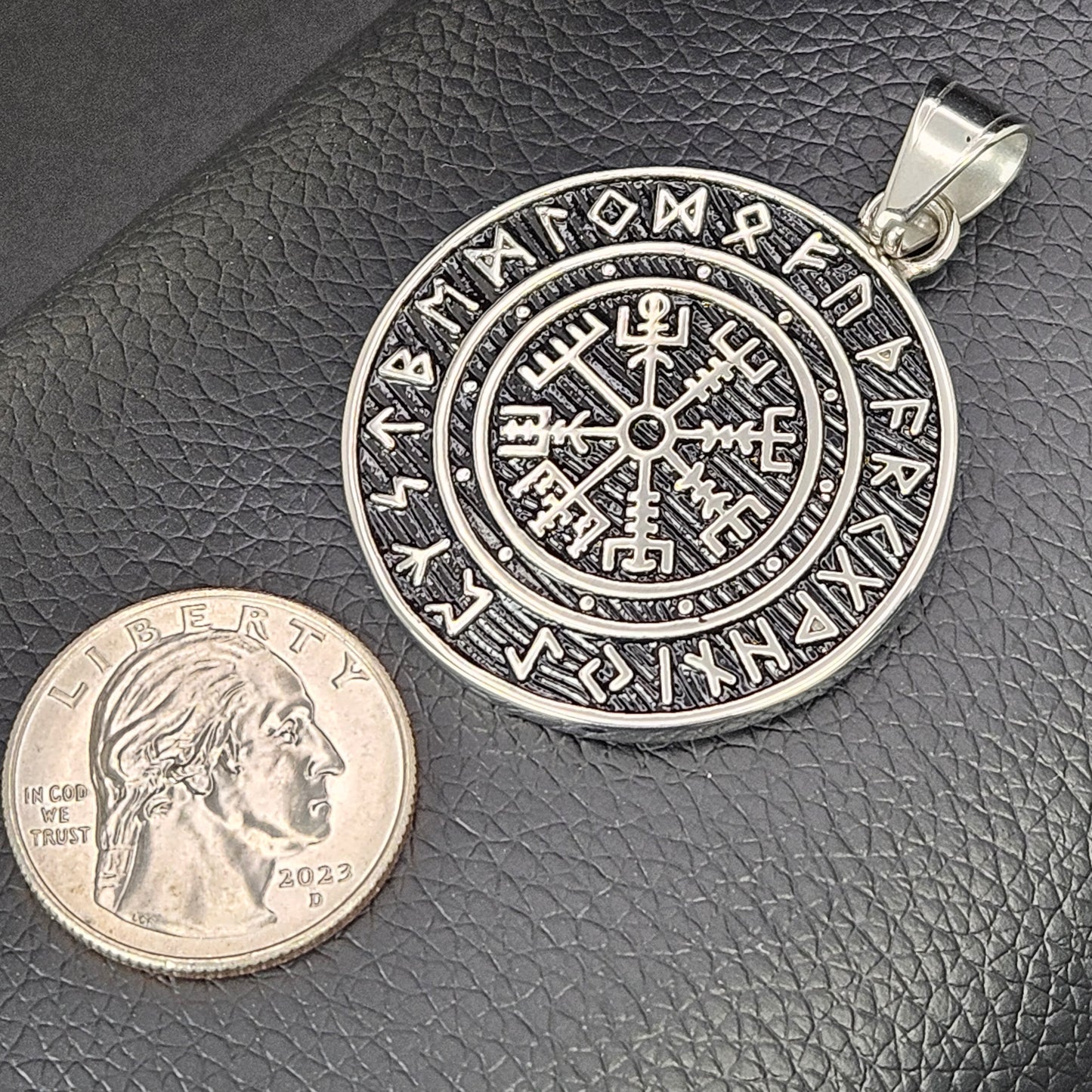 Wayfinder / Compass Sigil Stainless Steel two sided Pendant