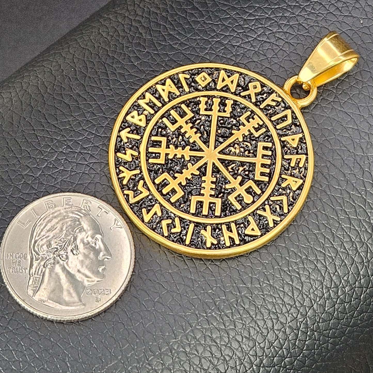 Vegvisir Compass Gold Plated Stainless Steel Necklace