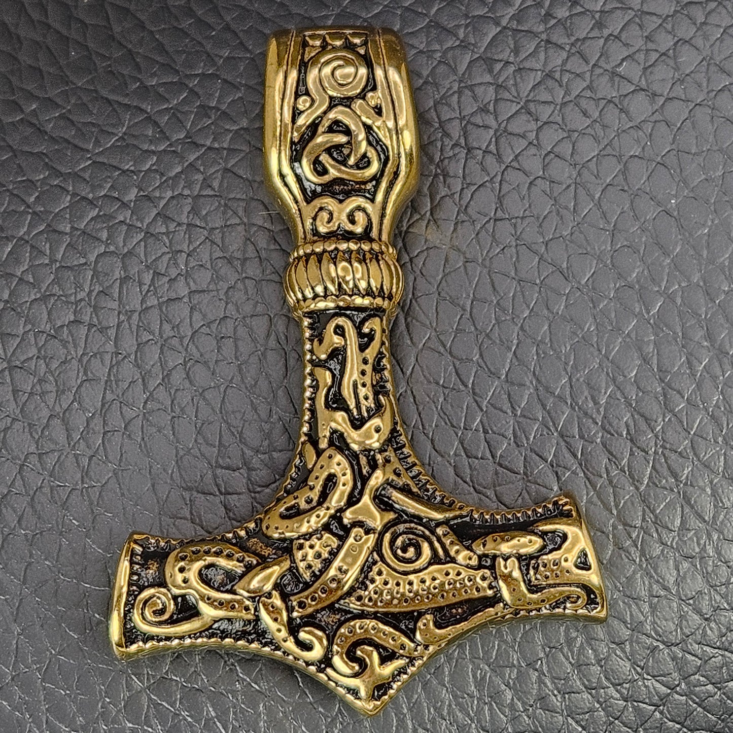 Viking Hammer Gold Plated Stainless Steel Necklace