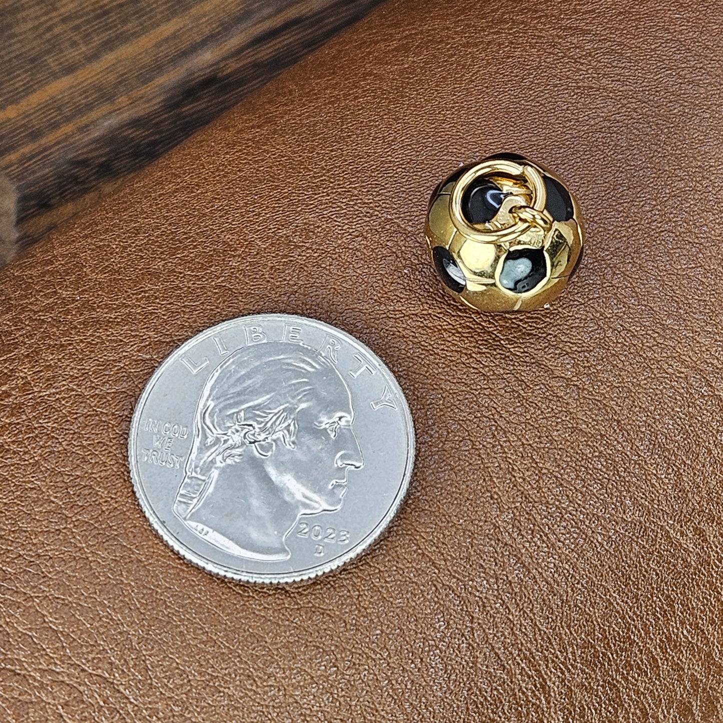 Gold Plated Soccer Ball Stainless Steel Necklace