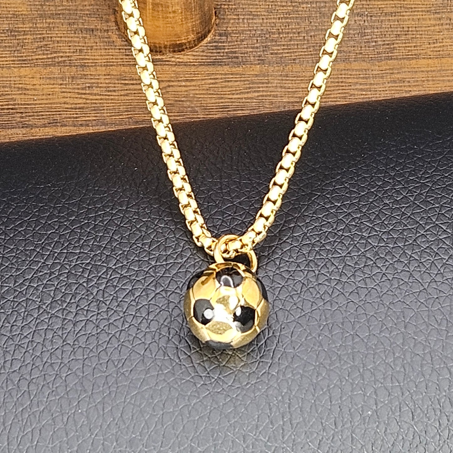 Gold Plated Soccer Ball Stainless Steel Necklace
