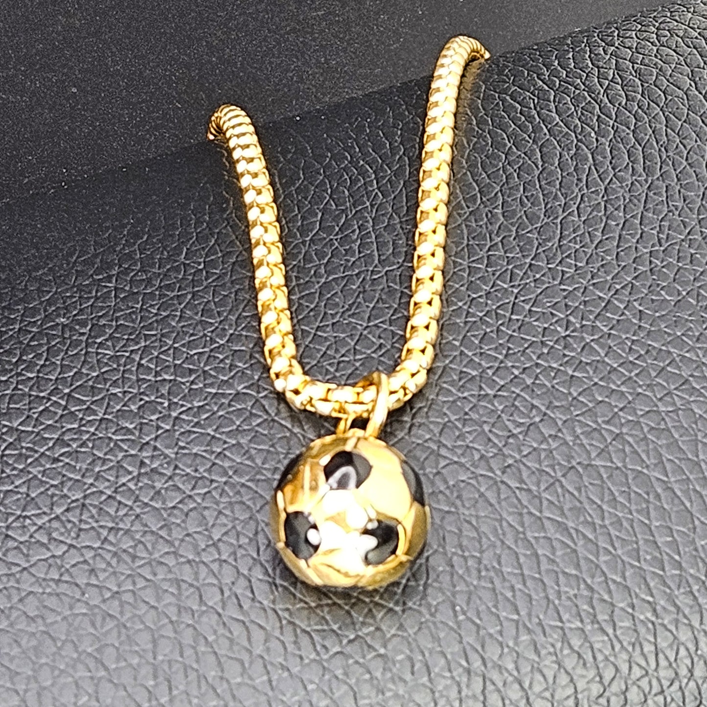 Gold Plated Soccer Ball Stainless Steel Necklace