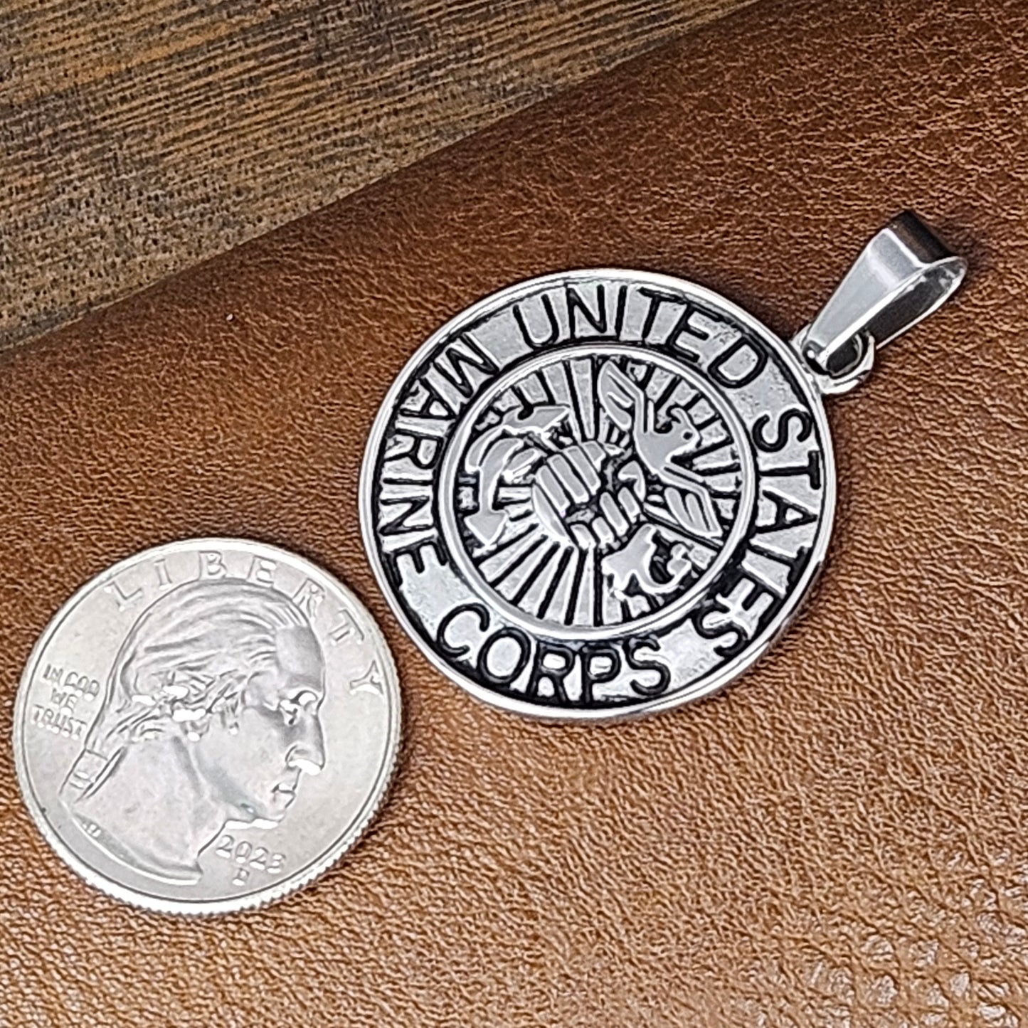 Marine Pendant Stainless Steel Necklace or Key Chain