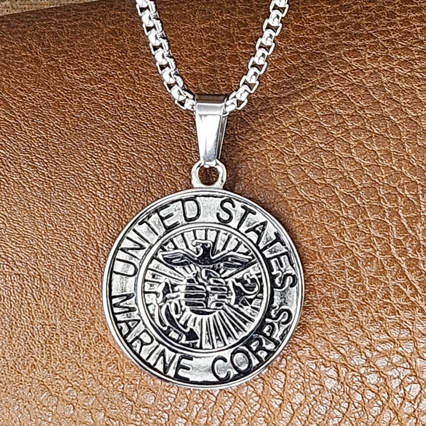 Marine Pendant Stainless Steel Necklace or Key Chain