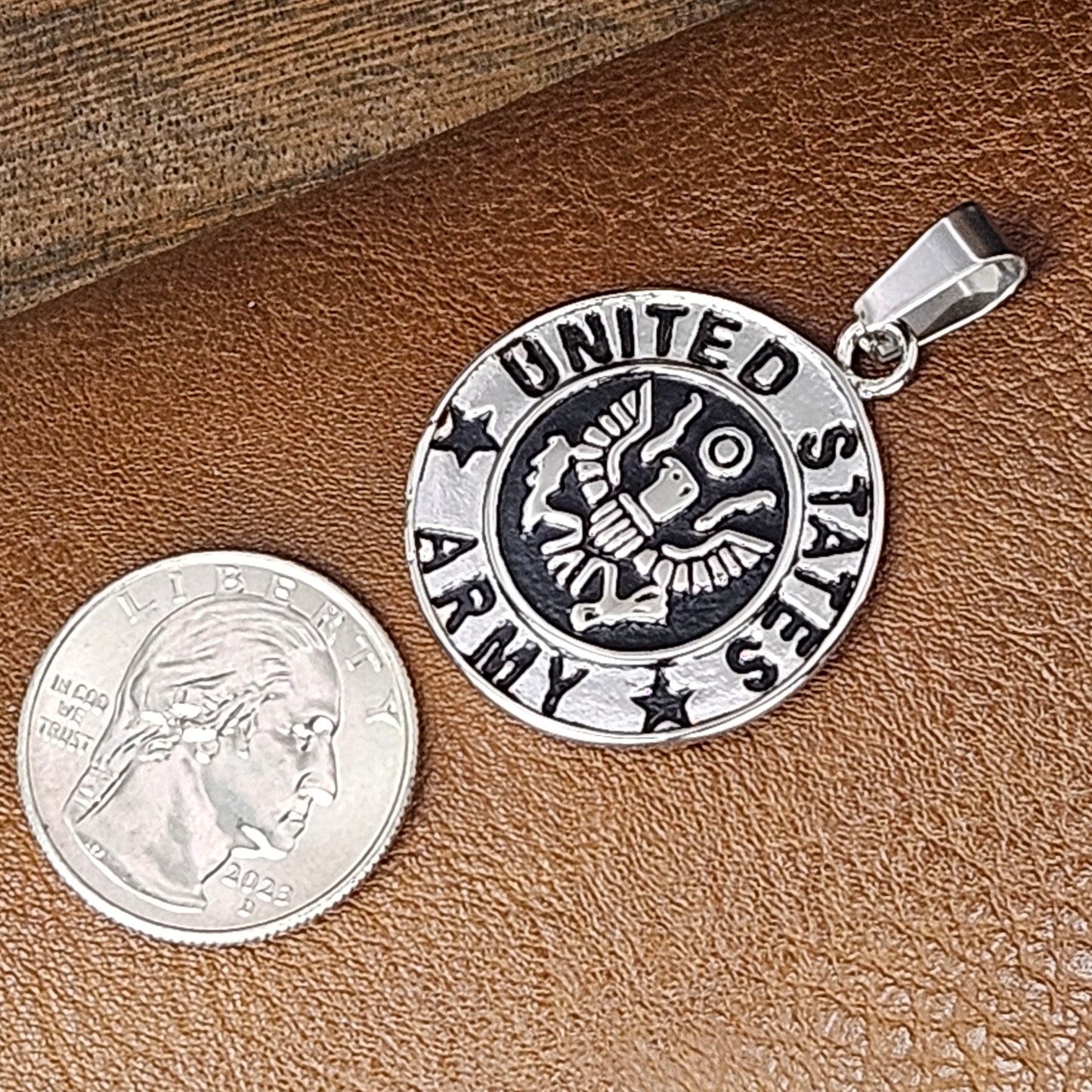 Army Pendant Stainless Steel Necklace or Key Chain