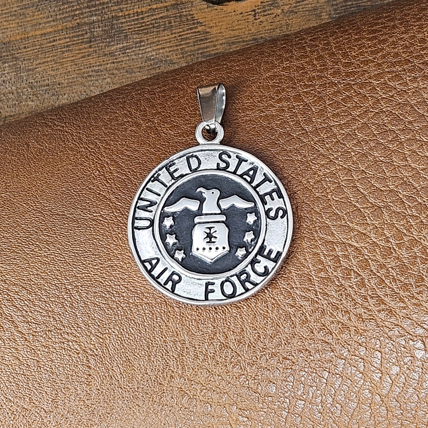 Air Force Pendant Stainless Steel Necklace or Key Chain
