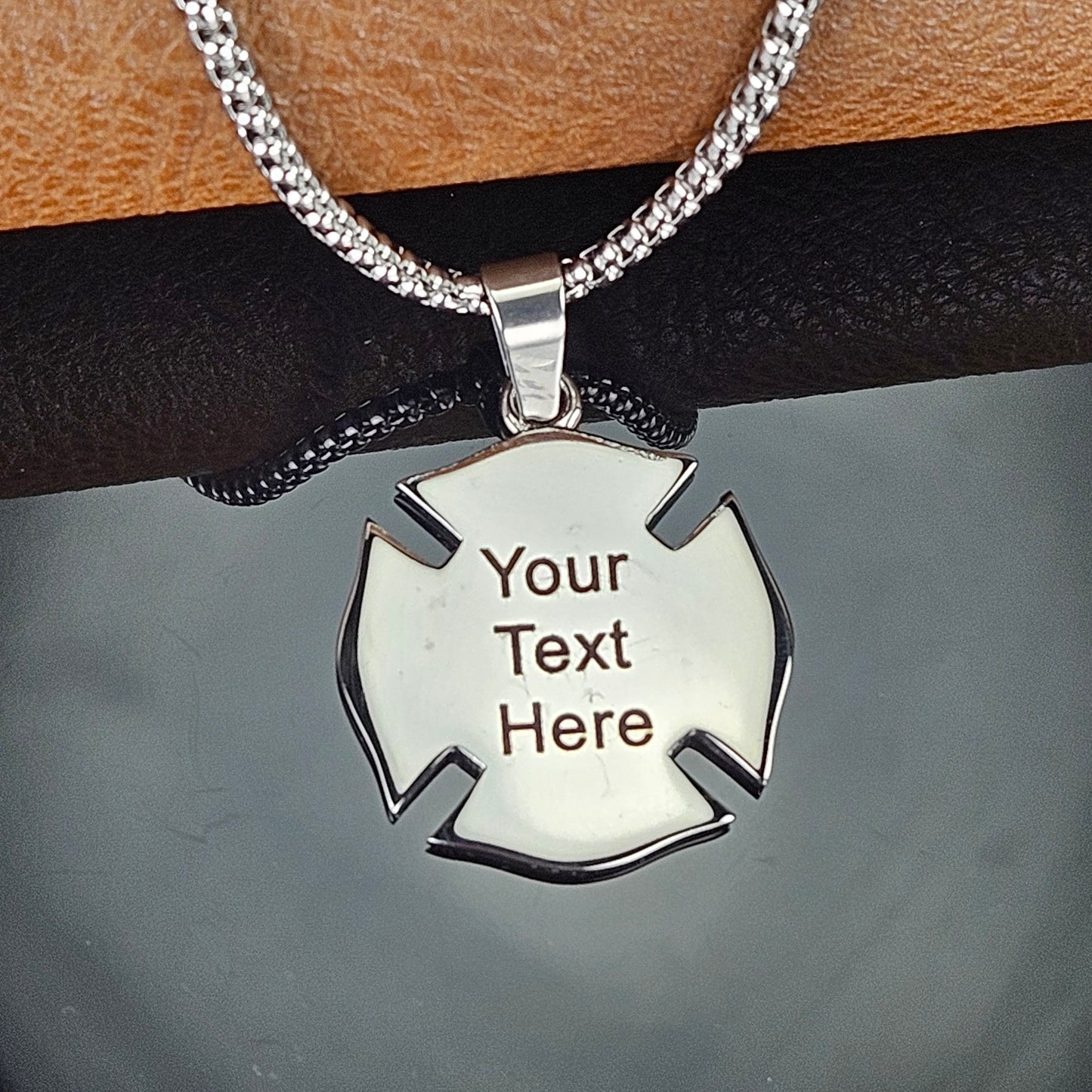 Fire Department Stainless Steel Pendant Necklace or Key Chain