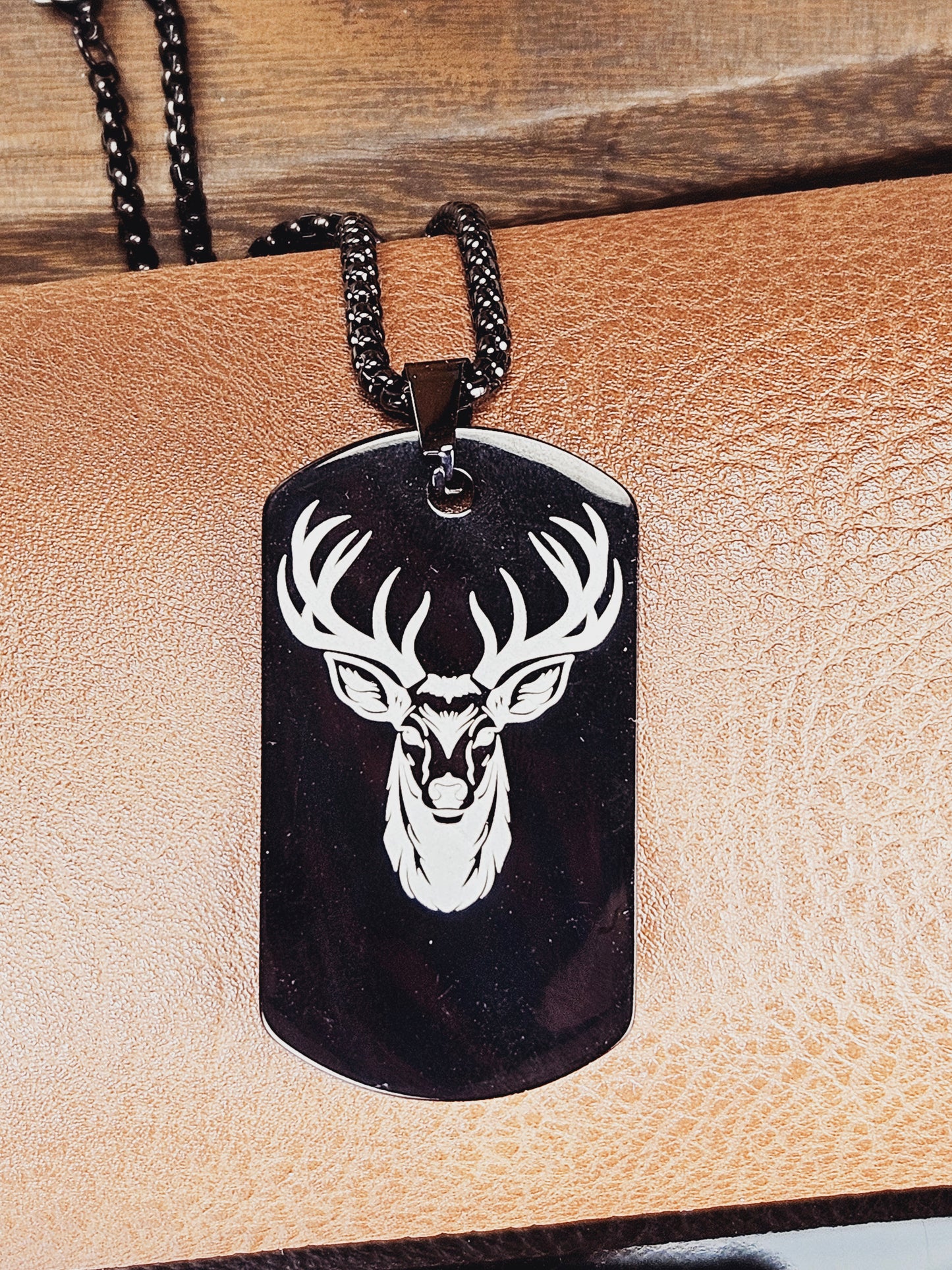 Buck Head Large Dog Tag Necklace