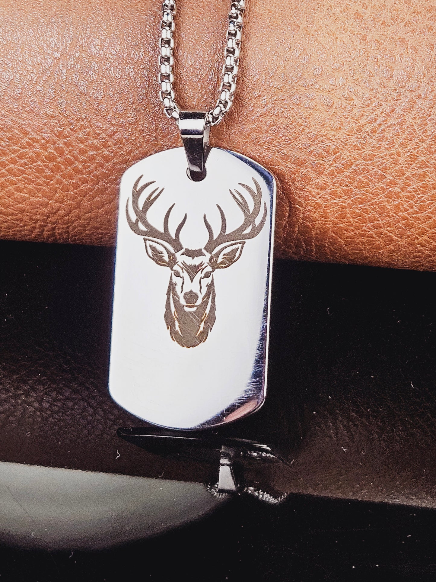 Buck Head Large Dog Tag Necklace