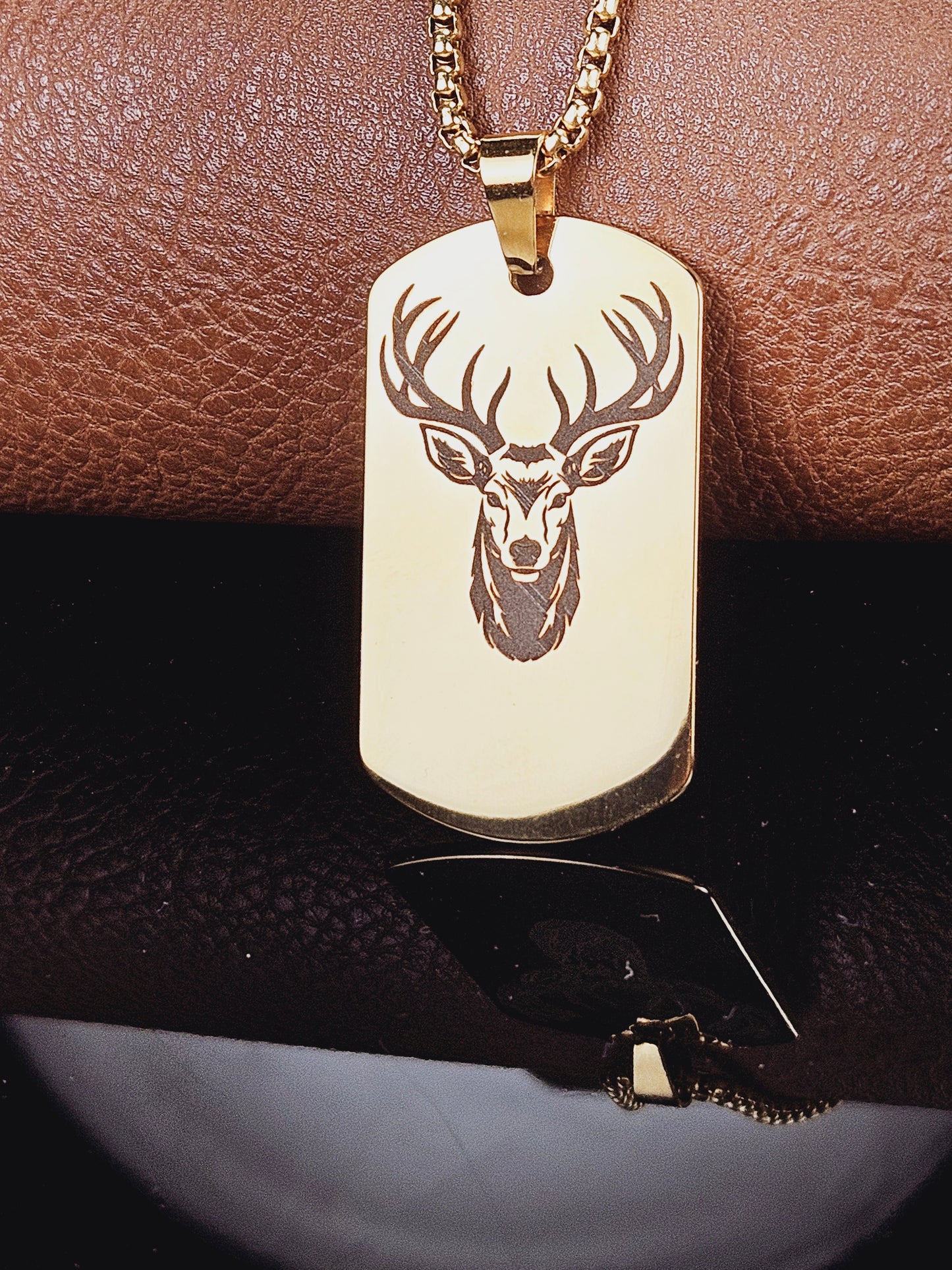 Buck Head Large Dog Tag Necklace