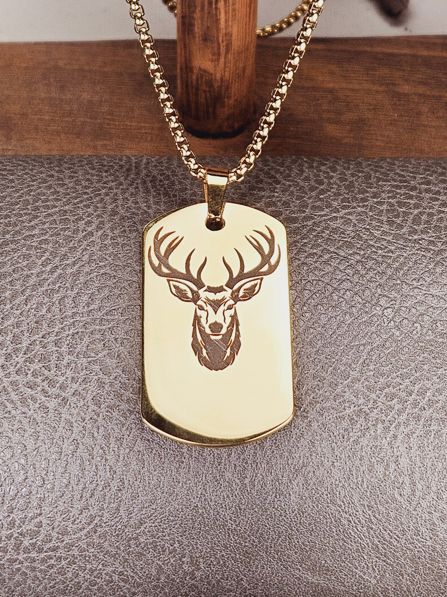Buck Head Large Dog Tag Necklace
