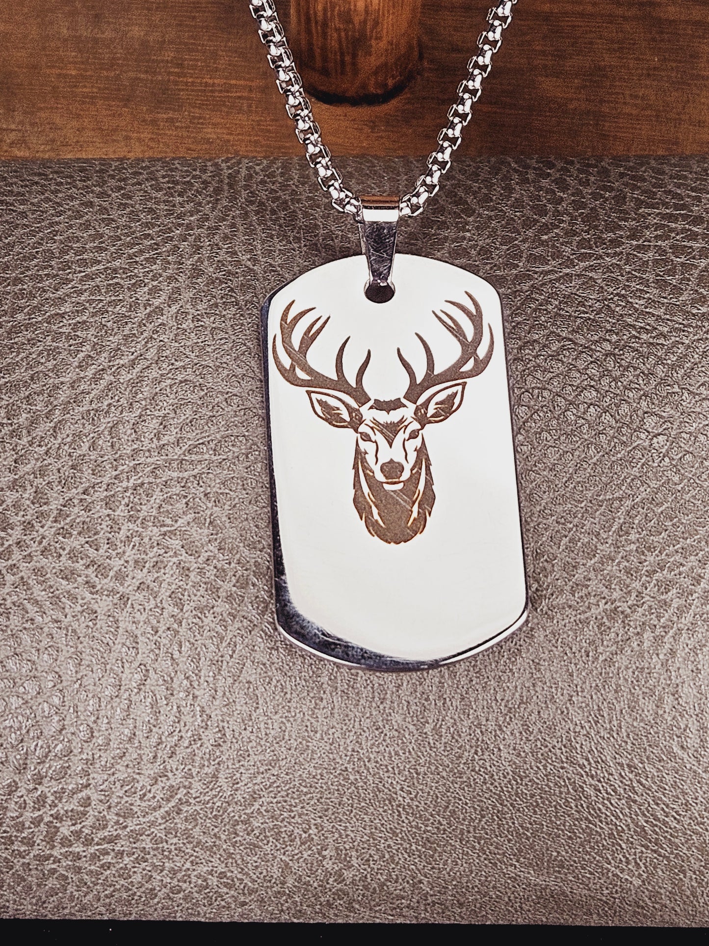 Buck Head Large Dog Tag Necklace