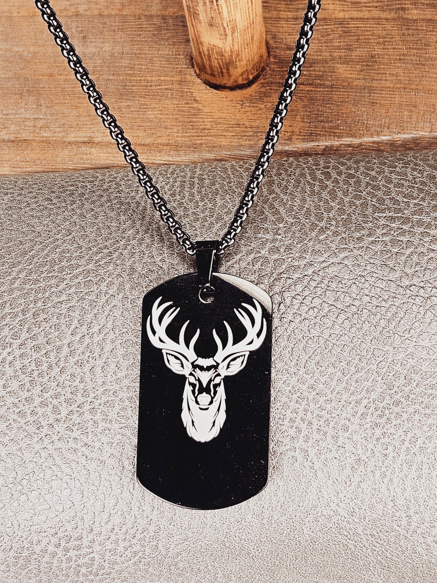 Buck Head Large Dog Tag Necklace