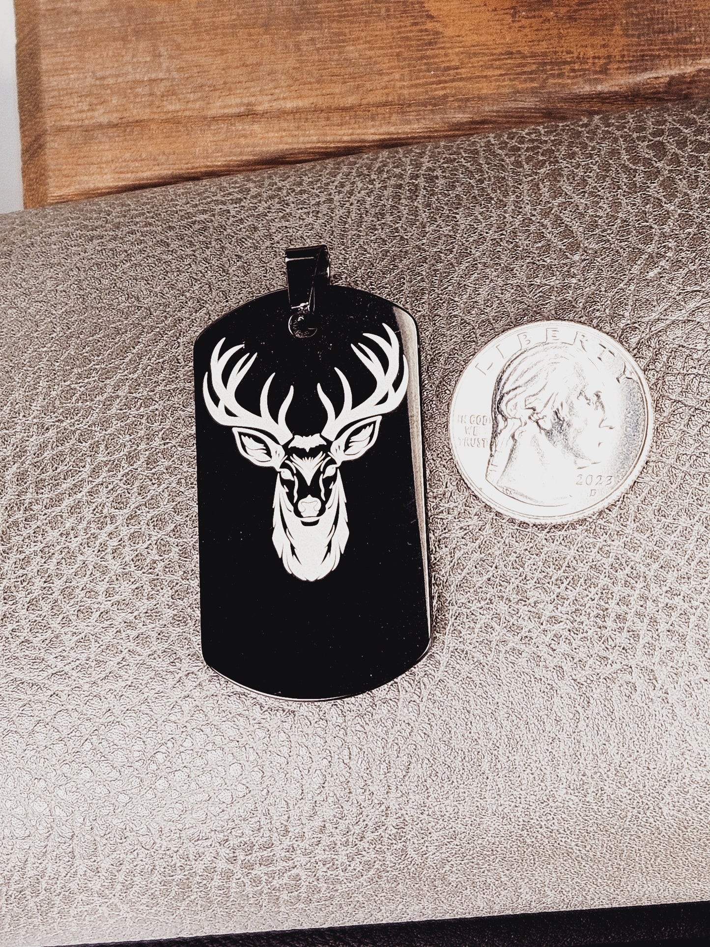 Buck Head Large Dog Tag Necklace