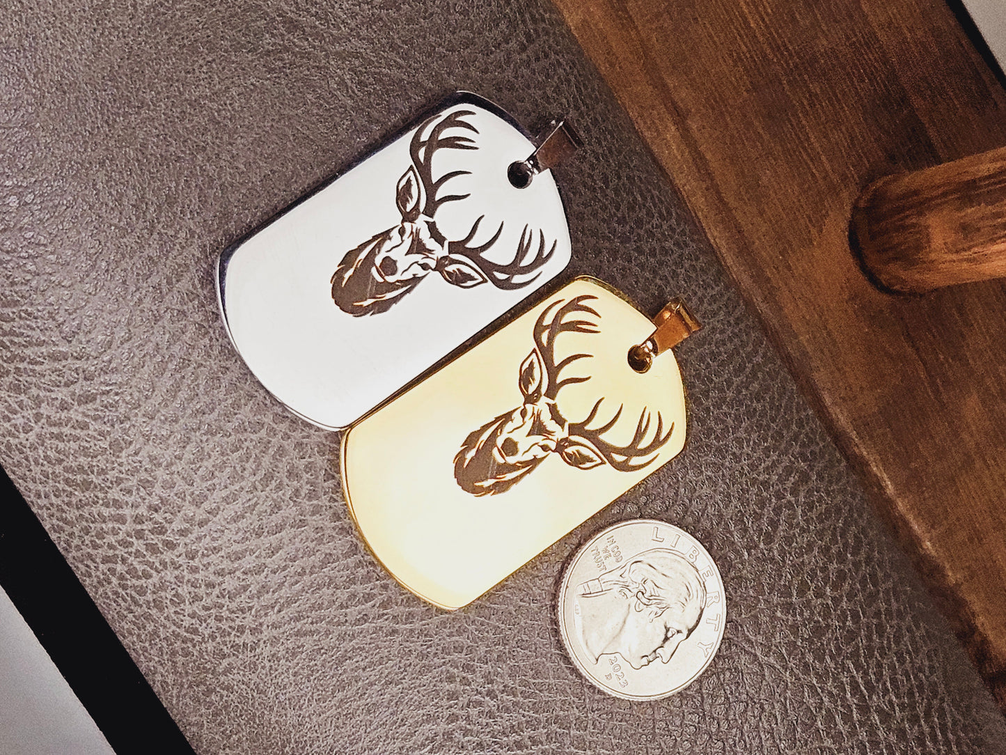 Buck Head Large Dog Tag Necklace