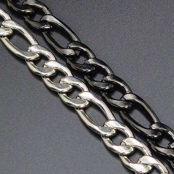 Stainless Steel Figaro Bracelet 8" 9mm