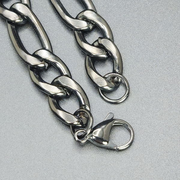 Stainless Steel Figaro Bracelet 8" 9mm