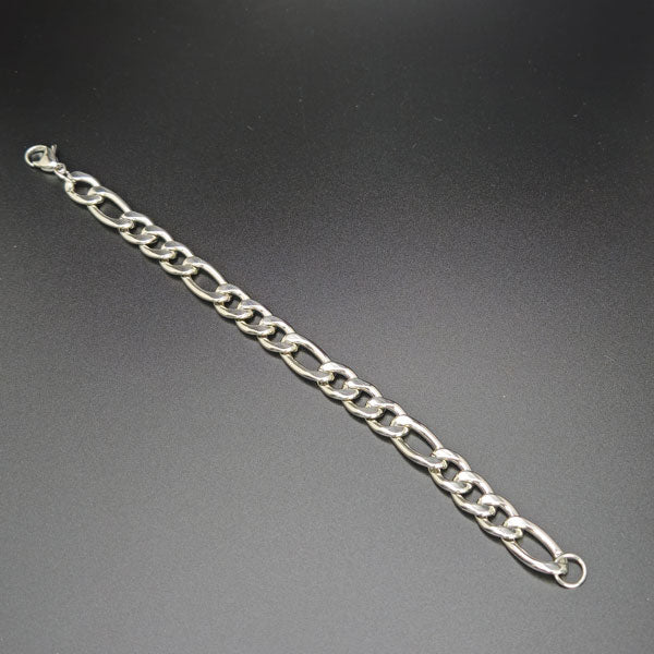 Stainless Steel Figaro Bracelet 8" 9mm