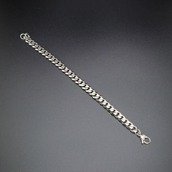 8mm Stainless Steel 8" Curb Bracelet