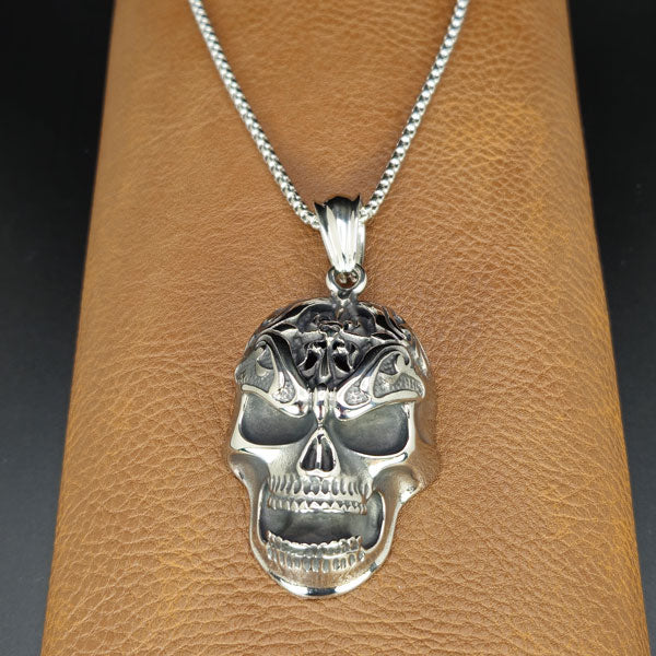 Large Skull Stainless Steel Necklace