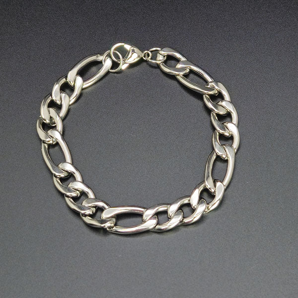 Stainless Steel Figaro Bracelet 8" 9mm