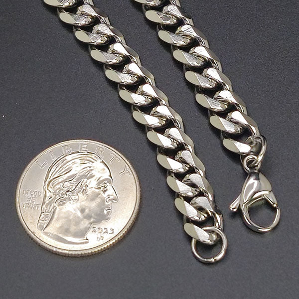 8mm Stainless Steel 8" Curb Bracelet