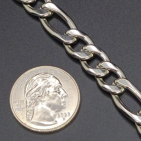 Stainless Steel Figaro Bracelet 8" 9mm